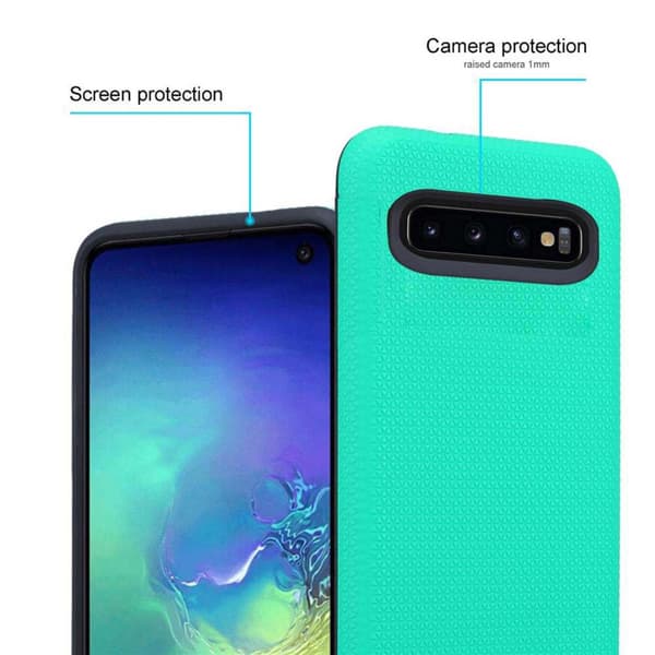 Samsung Galaxy S10 4G Suojakuori Suojakotelo Outdoor jossa on ylimääräinen pito ja liukastumista estävä pinta kolmiomuotoilulla joka on valmistettu