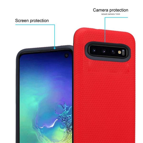 Samsung Galaxy S10 4G Suojakuori Suojakotelo Outdoor jossa on ylimääräinen pito ja liukastumista estävä pinta kolmiomuotoilulla joka on valmistettu