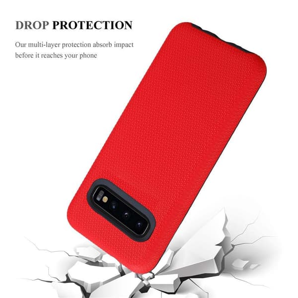 Samsung Galaxy S10 4G Suojakuori Suojakotelo Outdoor jossa on ylimääräinen pito ja liukastumista estävä pinta kolmiomuotoilulla joka on valmistettu