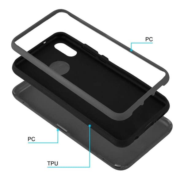 Deksel til Huawei P20 LITE 2018 / NOVA 3E Hybridbeskyttelsesdeksel med TPU-silikon på innsiden og 2-delt plast på utsiden