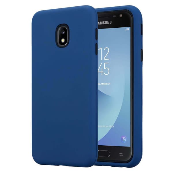 Deksel til Samsung Galaxy J5 2017 Hybridbeskyttelsesdeksel med TPU-silikon på innsiden og 2-delt plast på utsiden MØRKE BLÅ