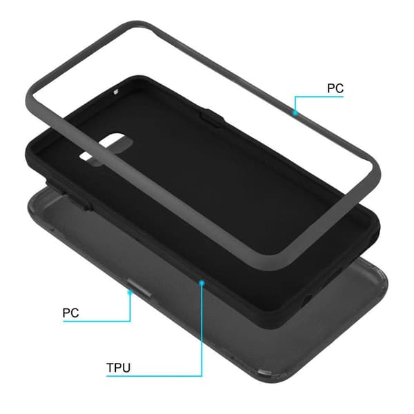 Deksel til Samsung Galaxy NOTE 5 Hybridbeskyttelsesdeksel med TPU-silikon på innsiden og 2-delt plast på utsiden