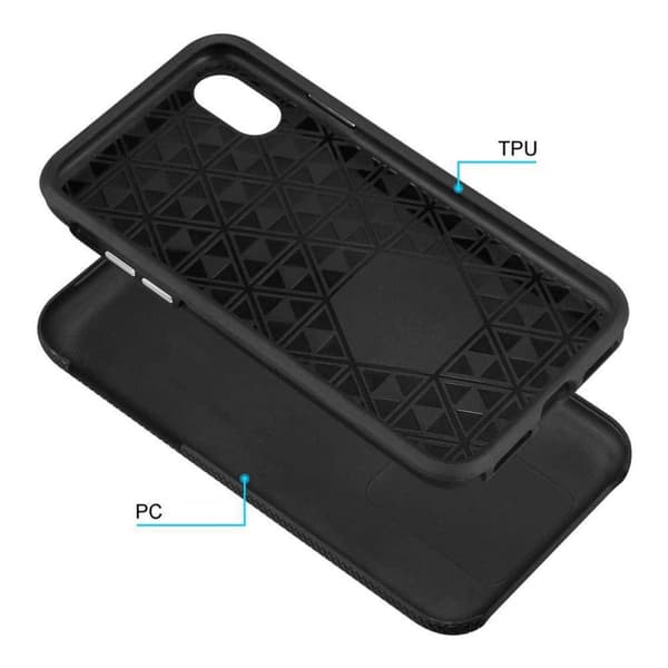 iPhone X / XS Suojakuori Suojakotelo Outdoor jossa on ylimääräinen pito ja liukastumista estävä pinta kolmiomuotoilulla joka on valmistettu
