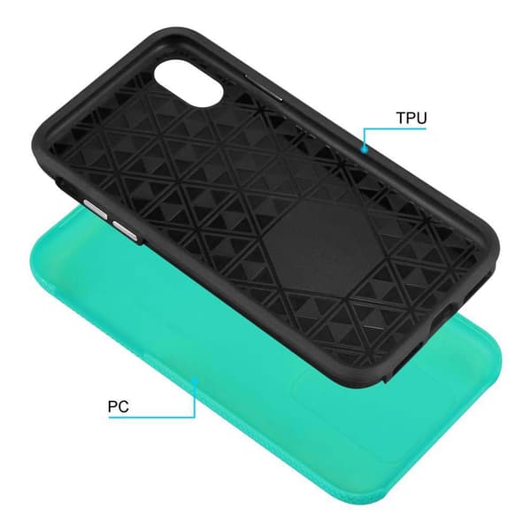 iPhone X / XS Skal Fodral Mobilskydd Outdoor Hybridskydds med extra grepp och halkskydd i triangeldesign av silikon och plast