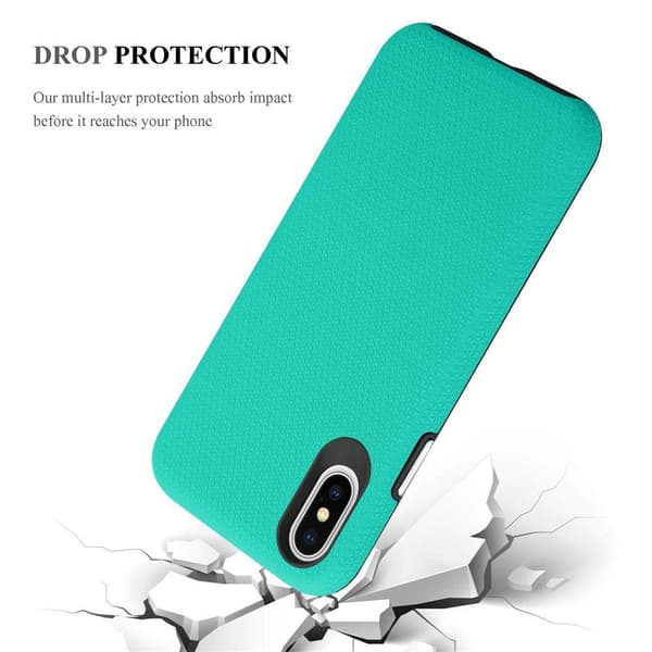iPhone X / XS Suojakuori Suojakotelo Outdoor jossa on ylimääräinen pito ja liukastumista estävä pinta kolmiomuotoilulla joka on valmistettu