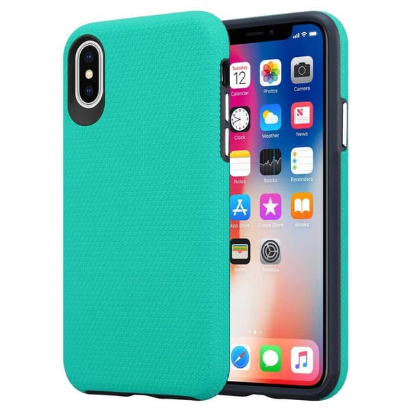 iPhone X / XS Suojakuori Suojakotelo Outdoor jossa on ylimääräinen pito ja liukastumista estävä pinta kolmiomuotoilulla joka on valmistettu