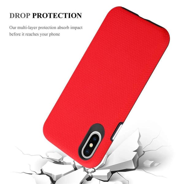 iPhone X / XS Suojakuori Suojakotelo Outdoor jossa on ylimääräinen pito ja liukastumista estävä pinta kolmiomuotoilulla joka on valmistettu