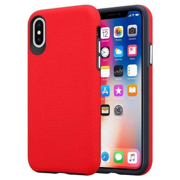 iPhone X / XS Suojakuori Suojakotelo Outdoor jossa on ylimääräinen pito ja liukastumista estävä pinta kolmiomuotoilulla joka on valmistettu