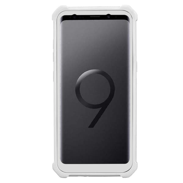 Deksel for Samsung Galaxy S9 PLUS 2-i-1 beskyttelsesdeksel med TPU-silikonkant og bakside av akrylglass