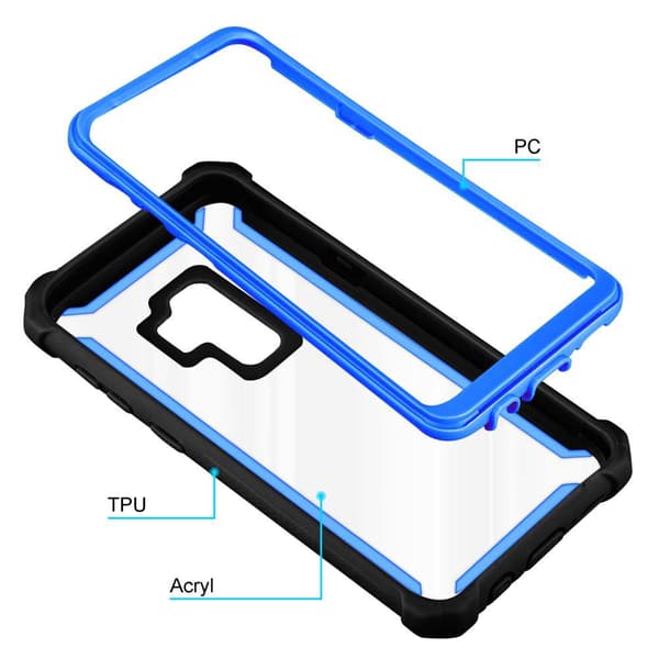 Samsung Galaxy S9 PLUS Skal 2-i-1 Fodral Skal M obilskydd med TPU-silikonkant och akrylbaksida