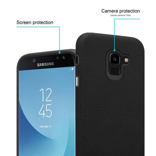 Samsung Galaxy J7 2017 Skal Fodral Mobilskydd Outdoor Hybridskydds med extra grepp och halkskydd i triangeldesign av silikon och plast