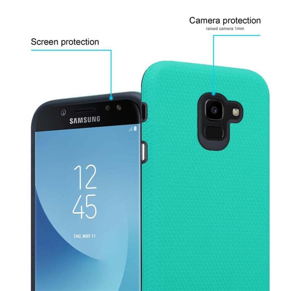 Samsung Galaxy J7 2017 Skal Fodral Mobilskydd Outdoor Hybridskydds med extra grepp och halkskydd i triangeldesign av silikon och plast