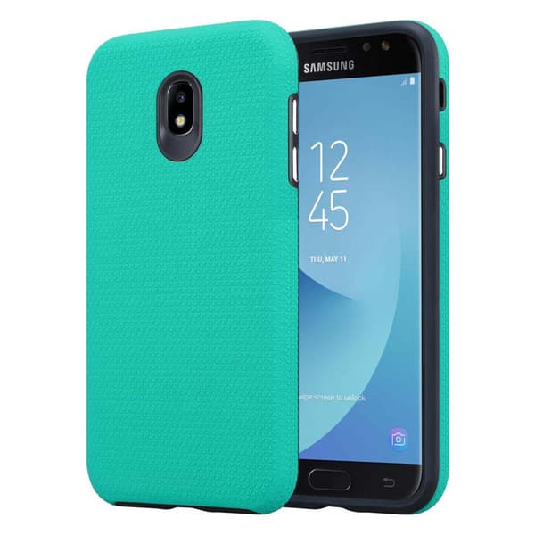 Samsung Galaxy J7 2017 Skal Fodral Mobilskydd Outdoor Hybridskydds med extra grepp och halkskydd i triangeldesign av silikon och plast
