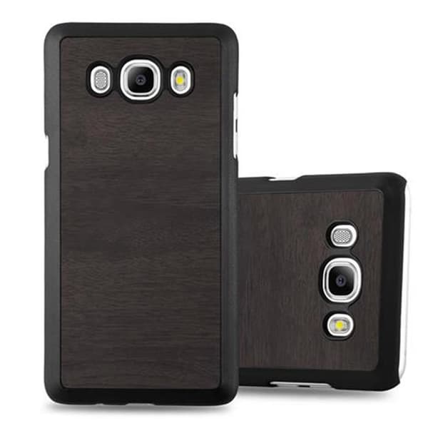 Samsung Galaxy J5 2016 Fodral Hårt Fodral Skal Hard Case Skyddsomslag i träoptik mot repor och stötar WOODY SVART