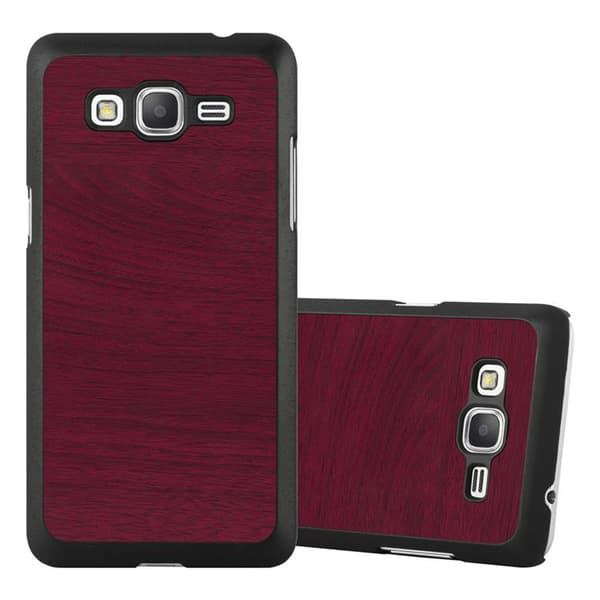 Samsung Galaxy J5 2015 Suojakuori Hard Case Suojakotelo puun näköinen suojus naarmuilta ja iskuilta WOODY PUNAINEN