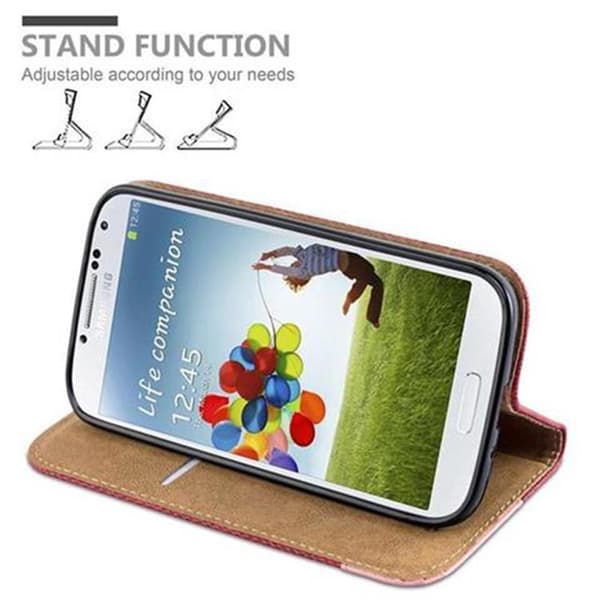 Samsung Galaxy S4 Suojakotelo Suojakuori Lompakkokotelo Matkapuhelinkotelo jossa on jalusta-toiminto ja korttitasku bast-ilmeessä