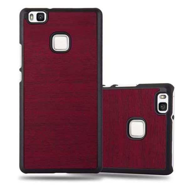Huawei P9 LITE 2016 / G9 LITE Fodral Hårt Fodral Skal Hard Case Skyddsomslag i träoptik mot repor och stötar WOODY RÖD