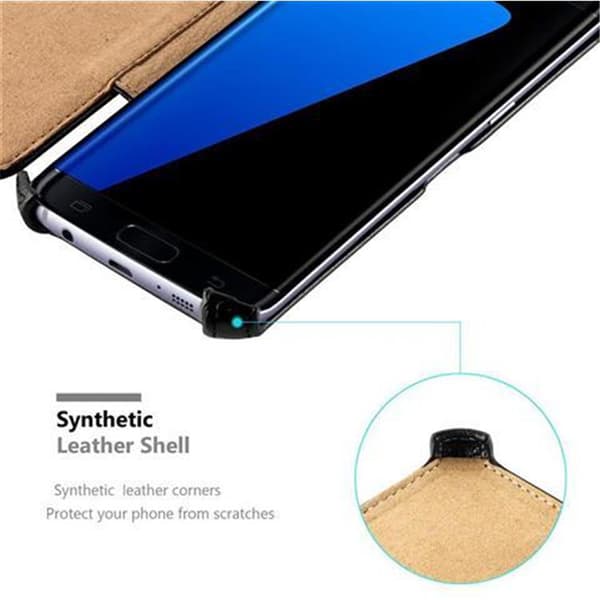 Samsung Galaxy S7 EDGE Fodral Skal Plånboksfodral Skyddsfodral Case UTAN magnetisk stängning med stativfunktion och hörnhållare