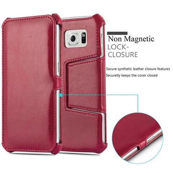 Samsung Galaxy S6 Fodral Skal Plånboksfodral Skyddsfodral Case UTAN magnetisk stängning med stativfunktion och hörnhållare
