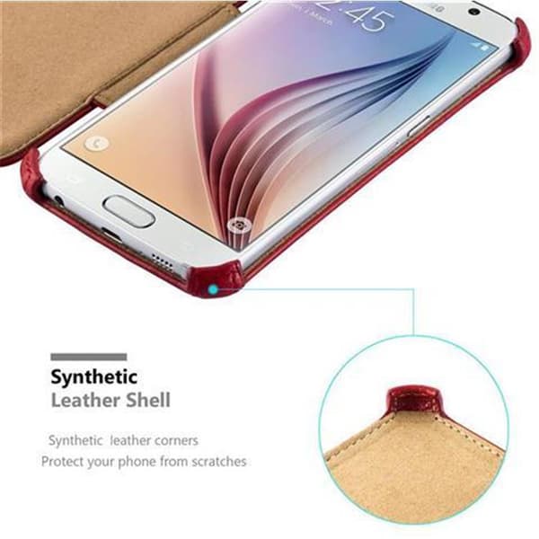 Samsung Galaxy S6 Fodral Skal Plånboksfodral Skyddsfodral Case UTAN magnetisk stängning med stativfunktion och hörnhållare