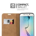 Miniatyrbild 4 av 7: Samsung Galaxy S6 EDGE Skal Plånboksfodral Case med stativfunktion och kortficka i bast-look Fodral