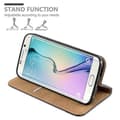Miniatyrbild 6 av 7: Samsung Galaxy S6 EDGE Skal Plånboksfodral Case med stativfunktion och kortficka i bast-look Fodral