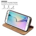 Miniatyrbild 6 av 7: Samsung Galaxy S6 EDGE Skal Plånboksfodral Case med stativfunktion och kortficka i bast-look Fodral