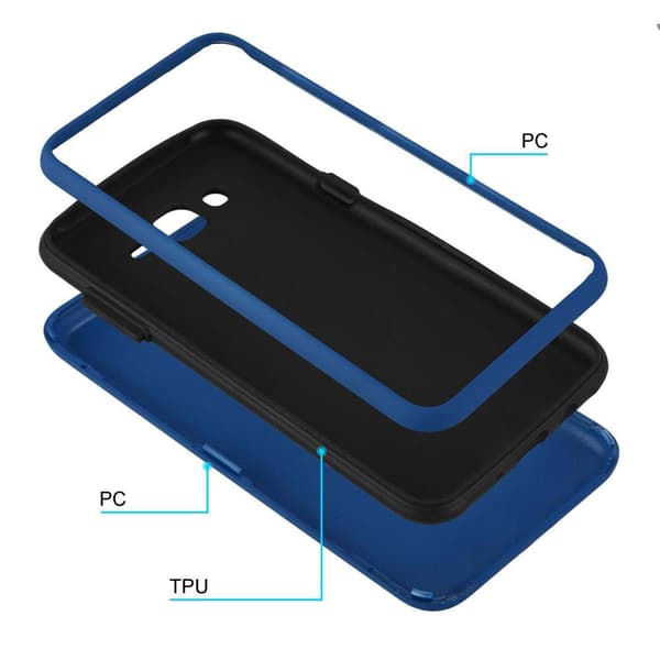 Deksel til Samsung Galaxy J7 2015 Hybridbeskyttelsesdeksel med TPU-silikon på innsiden og 2-delt plast på utsiden