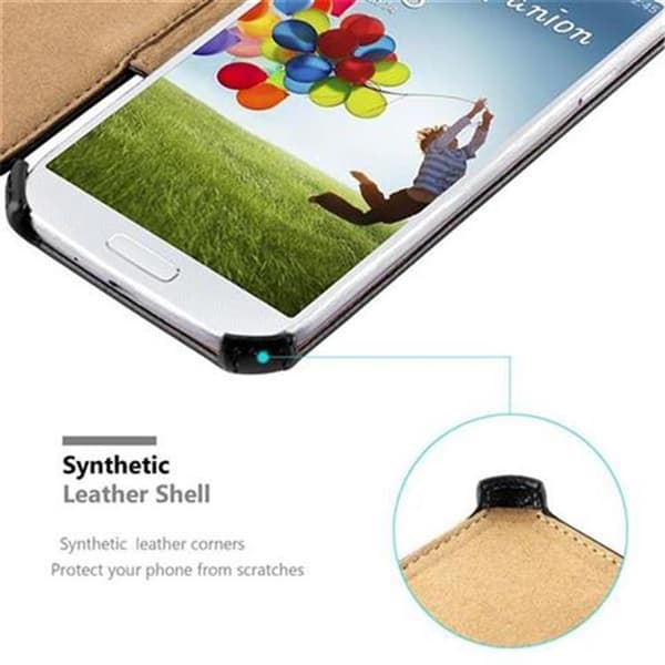 Samsung Galaxy S4 Fodral Skal Plånboksfodral Skyddsfodral Case UTAN magnetisk stängning med stativfunktion och hörnhållare