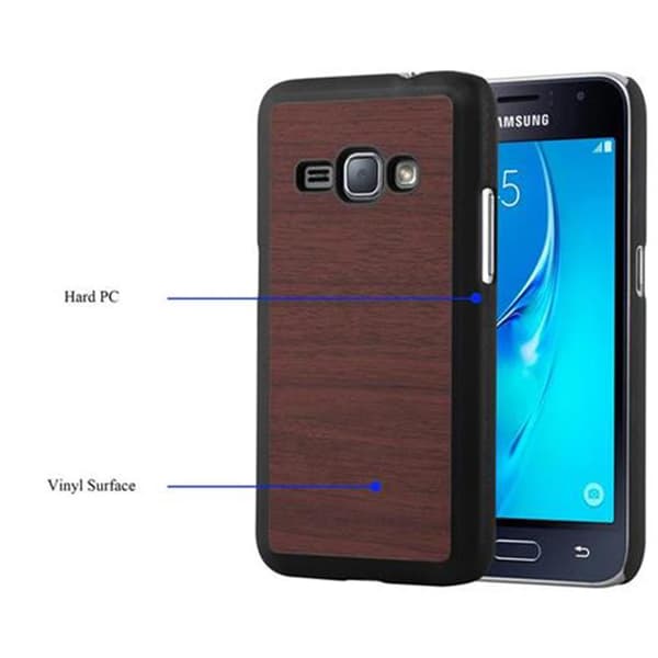Samsung Galaxy J1 2016 Fodral Hårt Fodral Skal Hard Case Skyddsomslag i träoptik mot repor och stötar