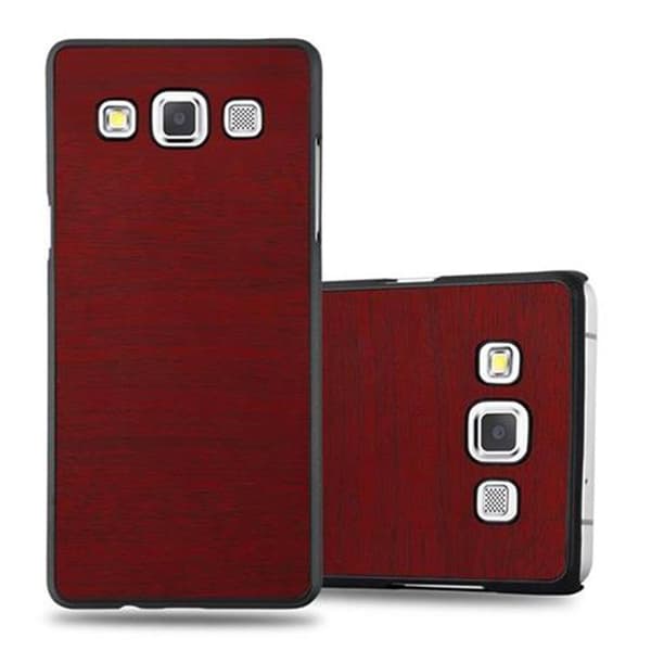Samsung Galaxy A5 2015 Suojakuori Hard Case Suojakotelo puun näköinen suojus naarmuilta ja iskuilta WOODY PUNAINEN