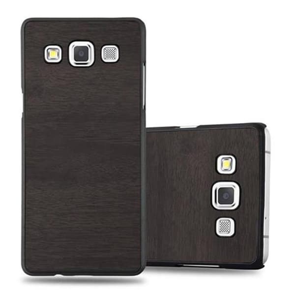 Samsung Galaxy A5 2015 Suojakuori Hard Case Suojakotelo puun näköinen suojus naarmuilta ja iskuilta WOODY MUSTA