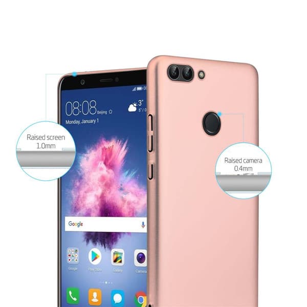 Huawei P SMART 2018 / Enjoy 7S Suojakuori Hard Case Suojakotelo metallin näköinen suojus naarmuja ja iskuja vastaan