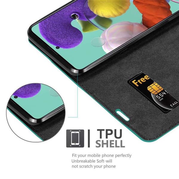 Lommebokdeksel til Samsung Galaxy A51 4G / M40s Deksel med magnetisk lukking, stativfunksjon og kortlomme