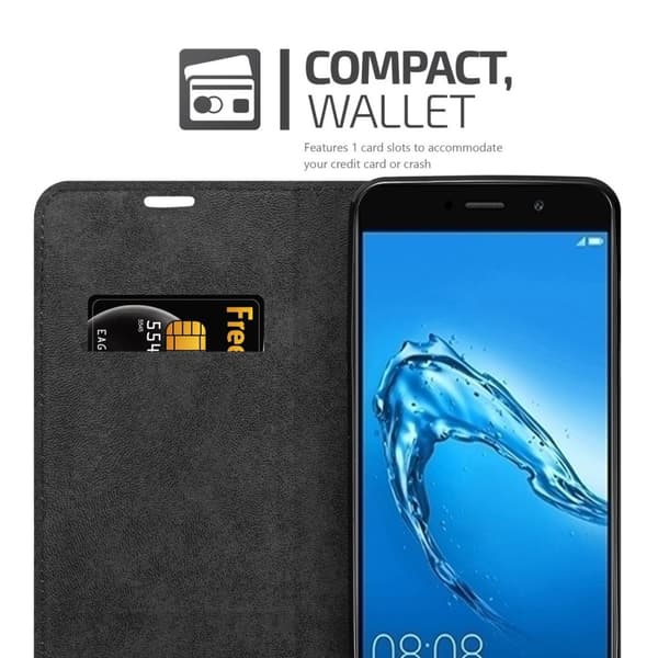 Huawei Y7 PRIME 2017 Fodral Skal Plånboksfodral Case med magnetisk stängning, ståfunktion och kortficka