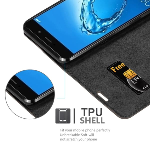 Huawei Y7 PRIME 2017 Fodral Skal Plånboksfodral Case med magnetisk stängning, ståfunktion och kortficka
