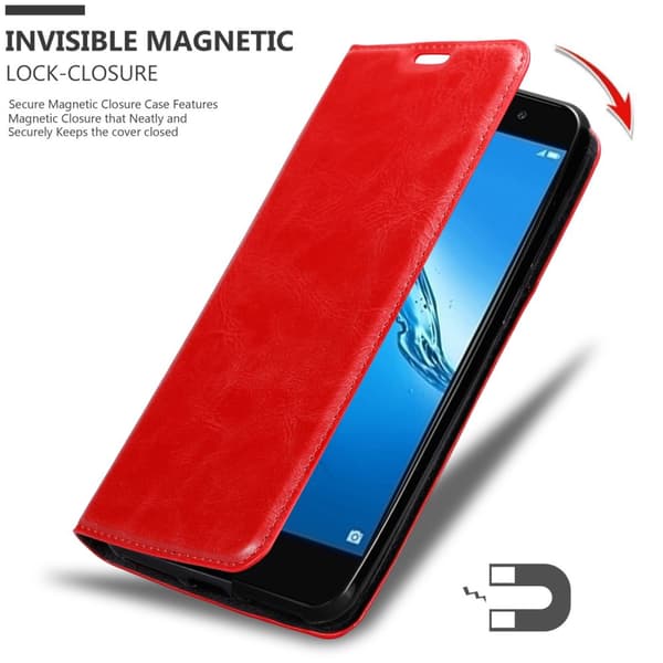 Huawei Y7 PRIME 2017 Fodral Skal Plånboksfodral Case med magnetisk stängning, ståfunktion och kortficka