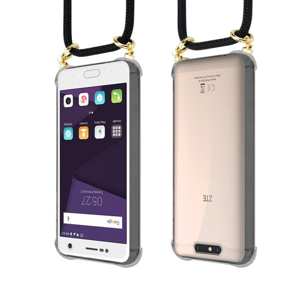 Deksel med kedja for ZTE Blade V8 Case med gullringer, ledningsstropp og avtakbart etui