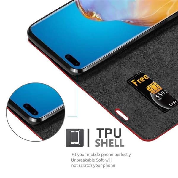 Lommebokdeksel til Huawei P40 PRO / P40 PRO+ Deksel med magnetisk lukking, stativfunksjon og kortlomme