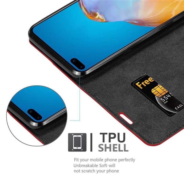 Lommebokdeksel til Huawei P40 Deksel med magnetisk lukking, stativfunksjon og kortlomme
