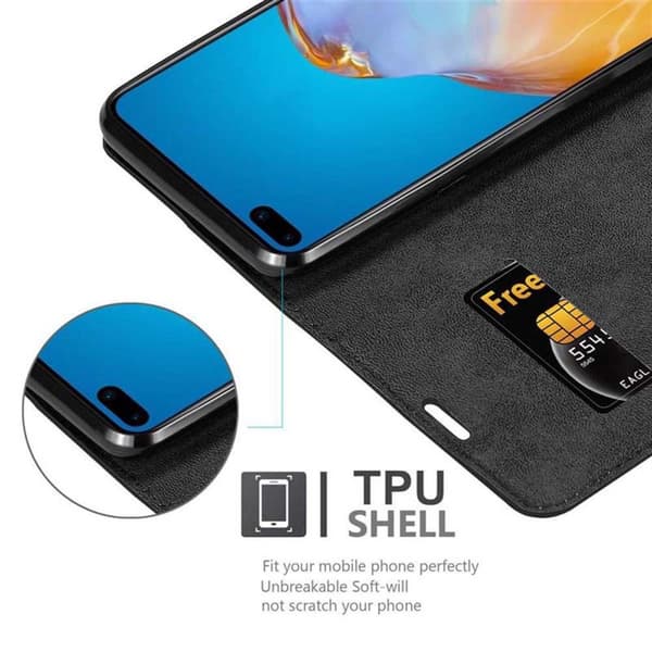 Lommebokdeksel til Huawei P40 Deksel med magnetisk lukking, stativfunksjon og kortlomme