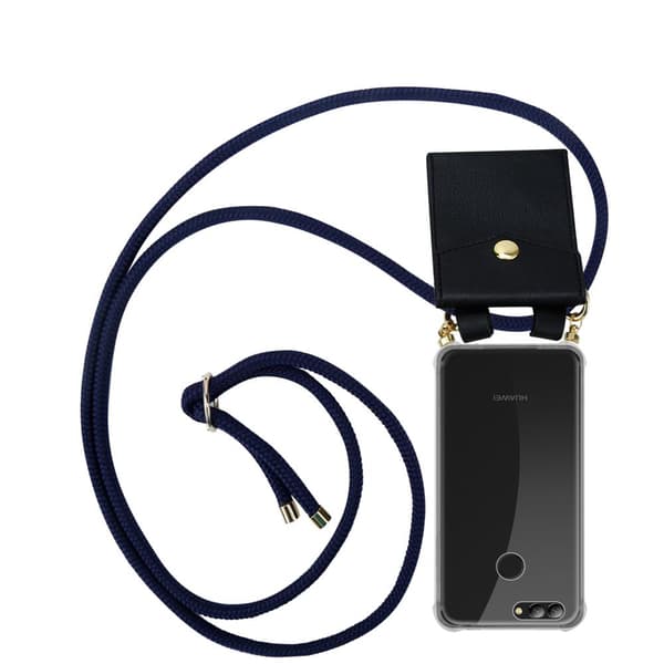 Deksel med kedja for Huawei NOVA 2 Case med gullringer, ledningsstropp og avtakbart etui