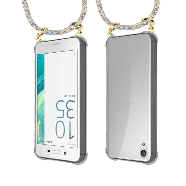 Sony Xperia X Suojakuori ketju Silikoni suojakotelo Gold Rings johto hihna ja irrotettava asia