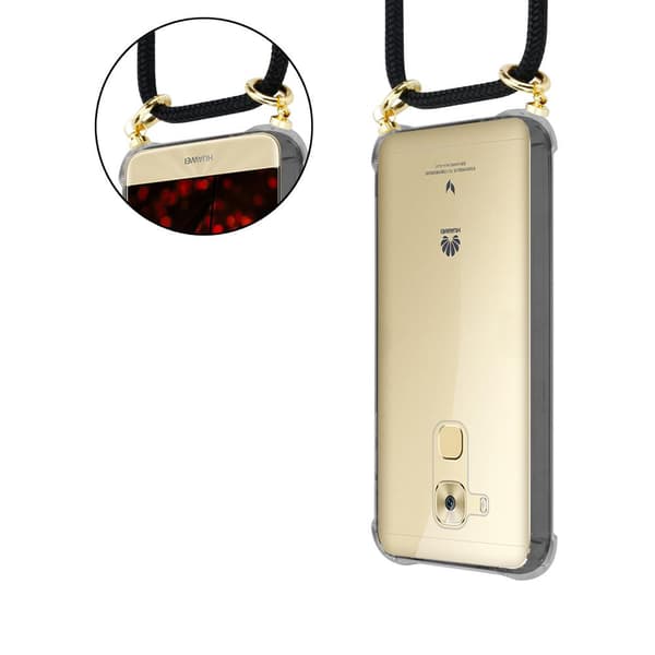 Deksel med kedja for Huawei NOVA PLUS Case med gullringer, ledningsstropp og avtakbart etui