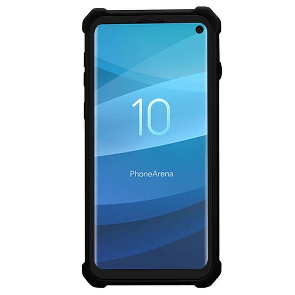Deksel for Samsung Galaxy S10 PLUS 2-i-1 beskyttelsesdeksel med TPU-silikonkant og bakside av akrylglass