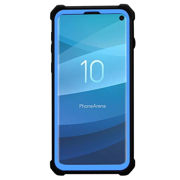 Deksel for Samsung Galaxy S10 PLUS 2-i-1 beskyttelsesdeksel med TPU-silikonkant og bakside av akrylglass