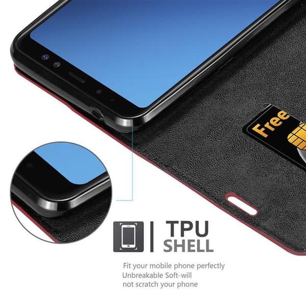 Samsung Galaxy A6 2018 Fodral Skal Plånboksfodral Case med magnetisk stängning, ståfunktion och kortficka