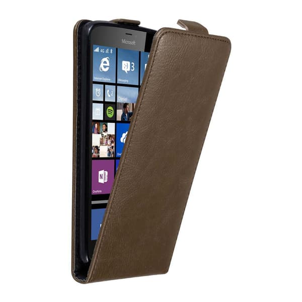 Skyddsfodral för Nokia Lumia 640 XL Fodral Skal i flipdesign med magnetisk stängning Case Cover KAFFE BRUN