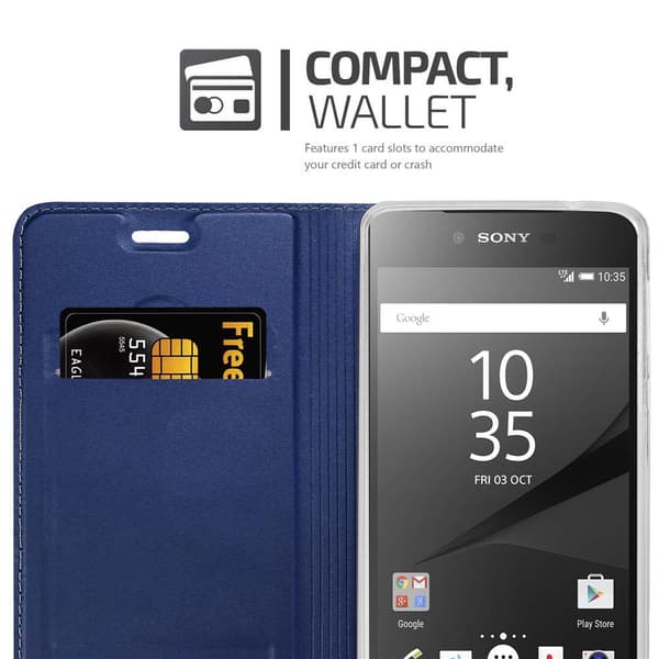 Deksel til Sony Xperia Z5 PREMIUM Lommebokdeksel med magnetisk lukking, stativfunksjon og kortlomme