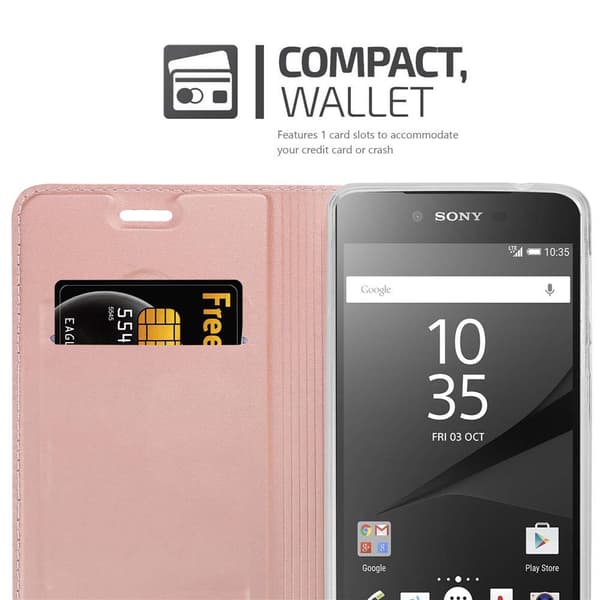 Deksel til Sony Xperia Z5 PREMIUM Lommebokdeksel med magnetisk lukking, stativfunksjon og kortlomme